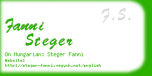 fanni steger business card